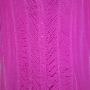 Dress Barn Tops - Pink Ruffle Detailed Short Sleeve Top (Dressbarn) Dress Barn Tops - Pink Ruffle Detailed Short Sleeve Top (Dressbarn)